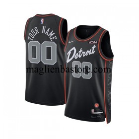 Maglia NBA Detroit Pistons Personalizzate Nike 2023-2024 City Edition Nero Swingman - Uomo